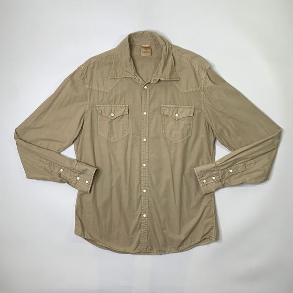 True Religion Shirt Men XL Slim Stone Pearl Snap Long Sleeve Western Cowboy Yoke - Picture 2 of 11